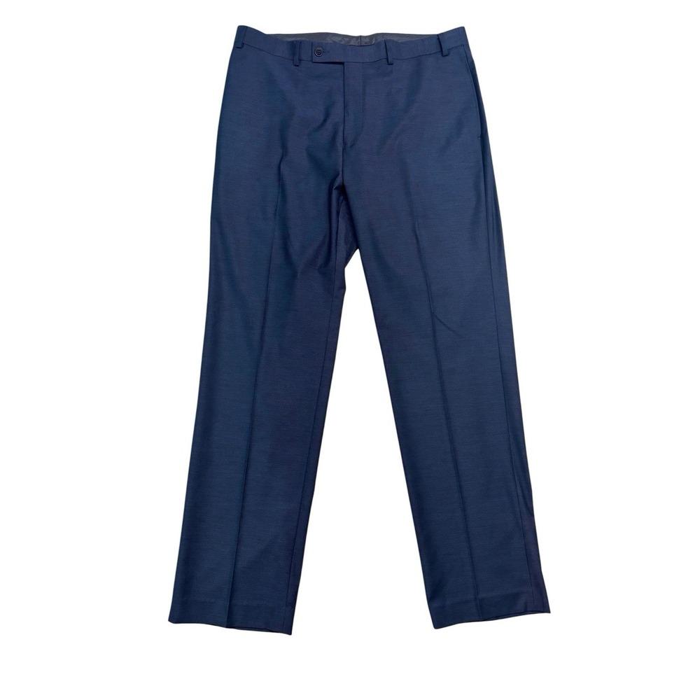 Calvin Klein 36x32 Navy Blue Dress Suit Pants Flat Front All Season Slim Stretch